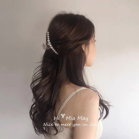 【在庫処分 数限定セール￥399】韓国ファッション　パールヘアクリップ 　ヘアアクセサリー　-7002