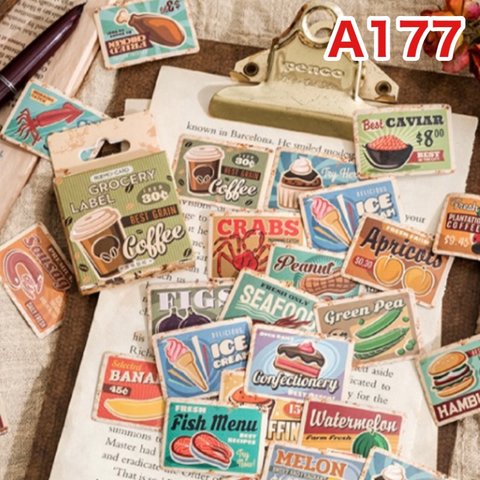 A177♡海外♡coffee label♡ミニシール♡フレークシール