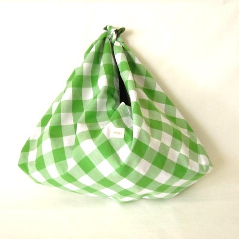 sankaku_bag(L)　ミドリ_チェック