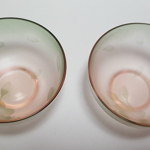 ＜送料無料＞小鉢②　桜（ピンク＆グリーン）２個セット