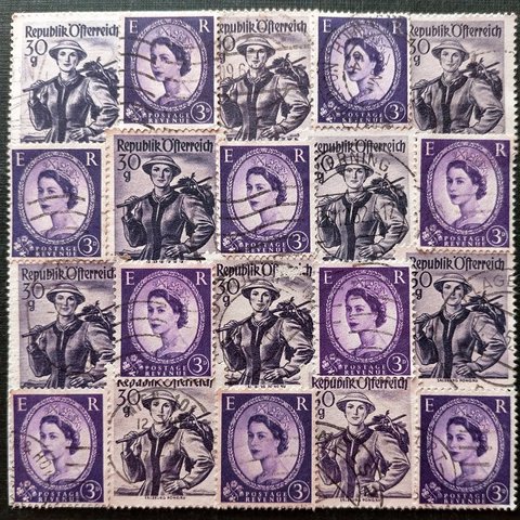 ヨーロッパ 古切手 カラーパレット（紫系）DA-STE136