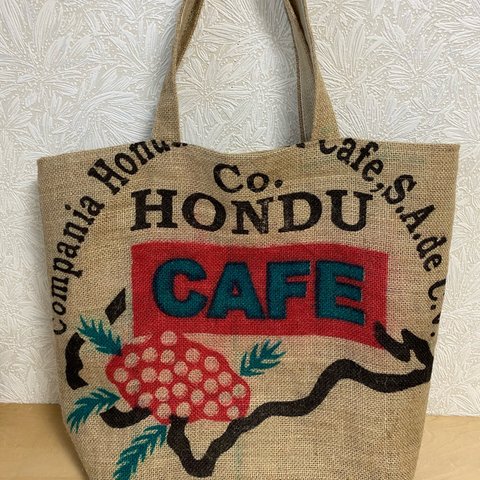 送料無料★コーヒー生豆の麻袋リメイクバック265HONDU CAFE