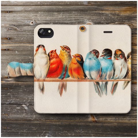 【ヘクタージャコメリ 鳥のとまり木】スマホケース手帳型 全機種対応 絵画 人気 プレゼント iPhoneXR