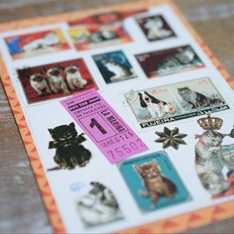 ネコの切手ポストカードセット