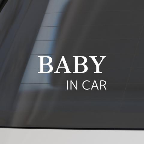 【綺麗に剥がせる】 BABY IN CAR カッティングステッカー シール シンプル ベビー 赤ちゃん 3色展開