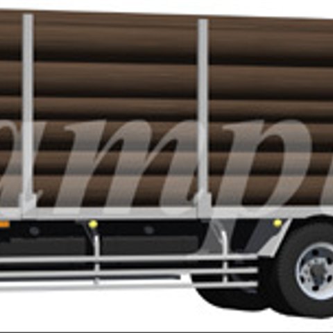 物流に欠かせない10輪大型トラック木材運搬車、切抜き画像イラスト012