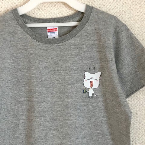 ねこ舌Tシャツ　5.6オンス『グレー』