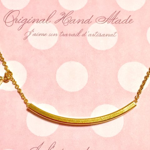 Gold pipe and charm Necklace