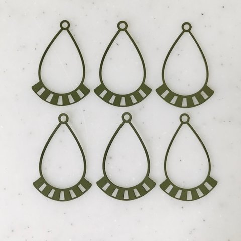 Khaki Green Designed Drop Pendant Tops