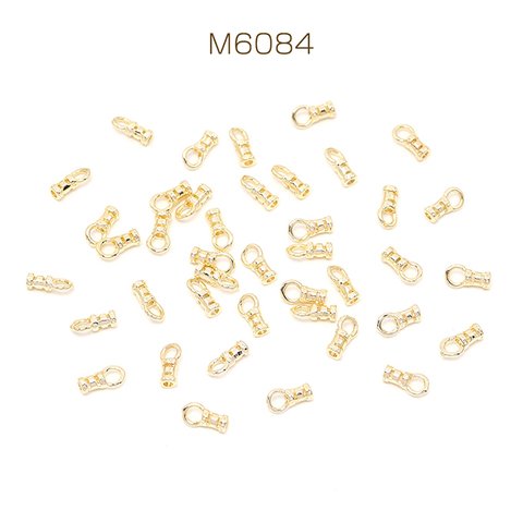 M6084  12個  色褪せにくい14KGPゴールドメッキ エンドパーツ(ワイヤー＆チェーン留め具) 4×7.5mm  3X（4ヶ）