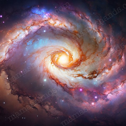 天の川 銀河 ピンク 宇宙 ブラックホール スピリチュアル イラスト アート（デジタルコンテンツ ダウンロード販売）