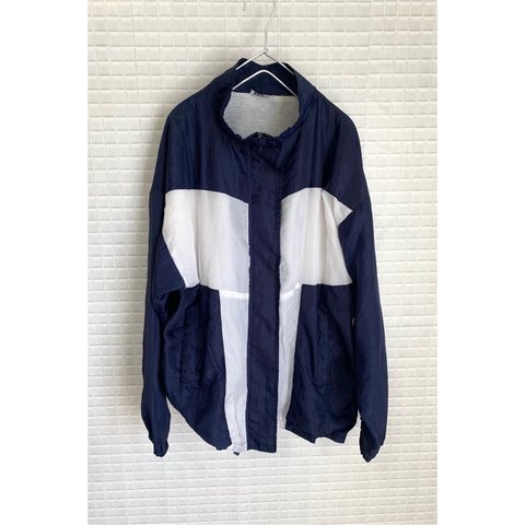 Vintage USA nylon navy blue jacket ヴィンテージ アメリカ 古着 ナイロン ネイビー ジャケット ウインドブレーカー