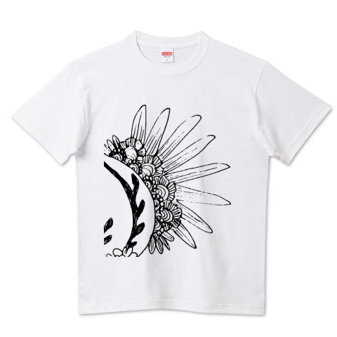 『花とくらげ（クロ）一部』Tシャツ。レディース／メンズ／キッズ