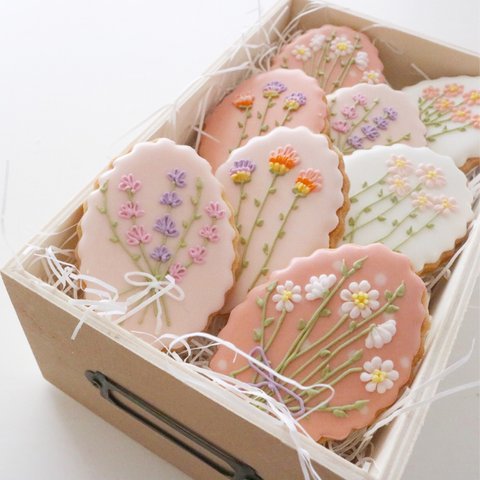 お花の刺繍クッキーセット