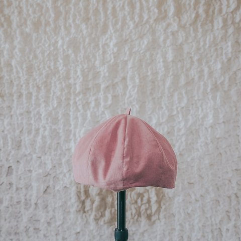 キッズベレー帽　52-54㎝　ピンク　ほっこりベレー
