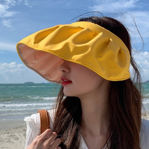 ☆夏用 【日焼け防止】紫外線よけ 折りたたみ式 日よけ帽子 レディース
