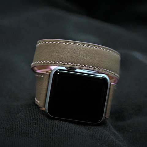 高級革使用Apple Watch 2重巻きタイプ　レザーベルト レザー バンド　時計ベルト L8
