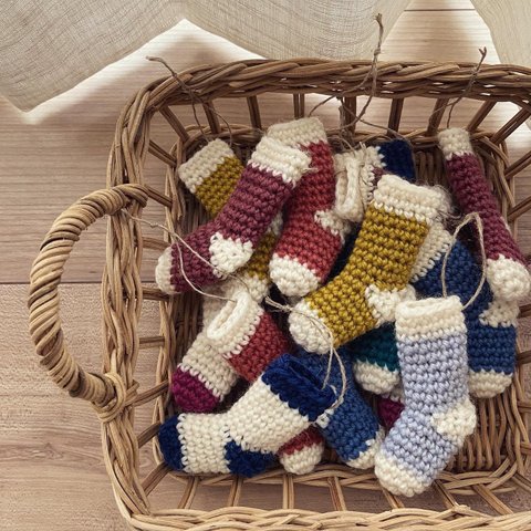  【colorおまかせ】knit socks ガーランド𖧷colorful wool