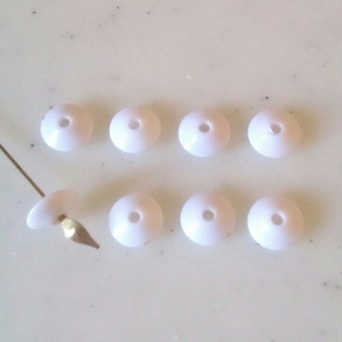 Vintage White Donut Disc Beads