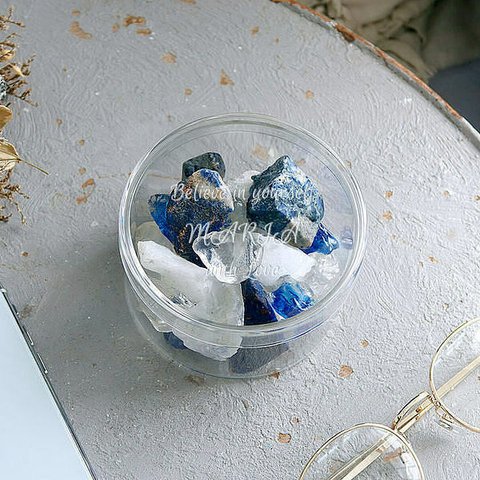 【名入れ】天然石と優雅なブルーローズの香りが付いたジェルを組み合わせ フレグランスジェルストーン ブルー