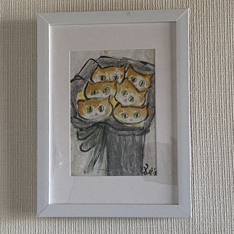 絵画。原画【A bouquet of lovely cats】02