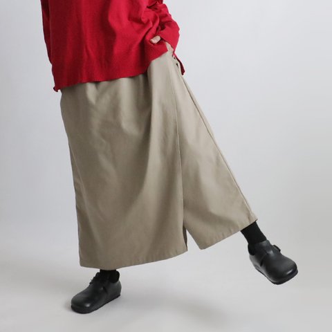 新作　コットンチノ生地　チノパン　フラップ　エプロン　巻き　ラップ 　スカート　パンツ　K39