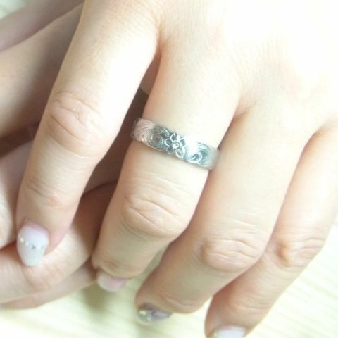【単品】Hawaiian オリジナルズハワイアンジュエリー 名入れ 刻印 ステンレス リング 指輪  ペアリング 婚約指輪