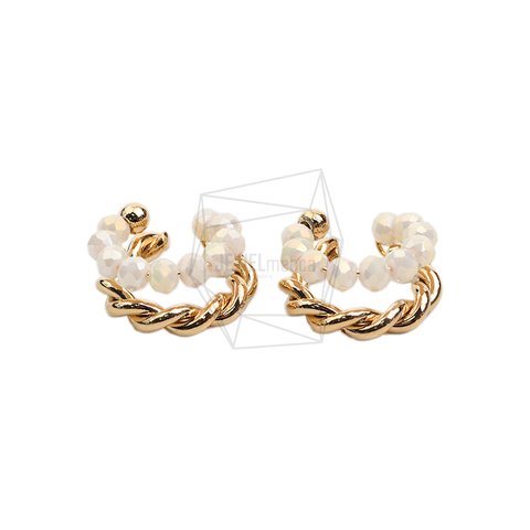 ERG-2047-G【2個入り】ビーズラウンドイヤーカフ/Beads Round Earcuffs Earrings