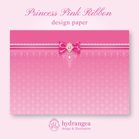 【Princess Pink Ribbon-tops-】★上質紙　A4サイズ デザインペーパー