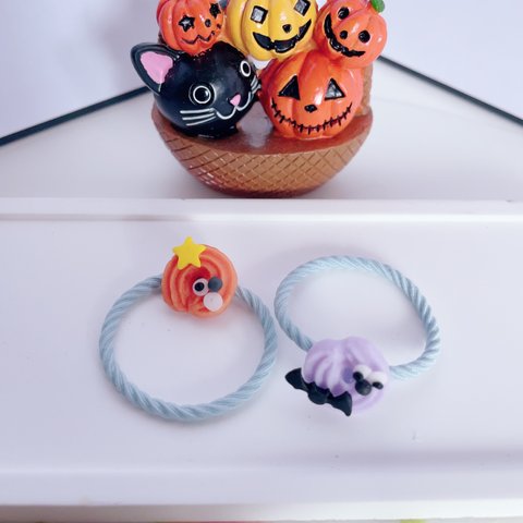 cute♡樹脂粘土☠🎃HappyHalloween🍭🍬キッズヘアゴム