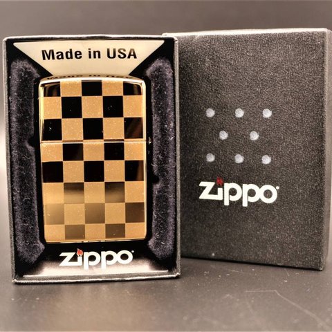 ZIPPO/ジッポー/ライター/アメリカ製/市松模様/チェック/チェッカーデザイン