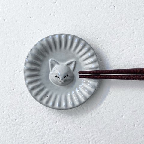 マメ皿箸置 ネコ