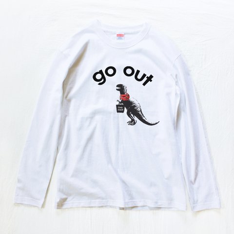 「go out」お買物恐竜（長袖Tシャツ）