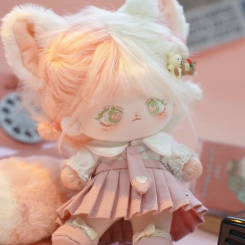 20cm二色の髪ぬいぐるみ 無属性ぬいぐるみ 綿人形 かわいい 優しい  スケルトン 