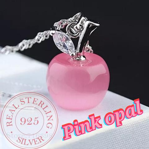 ピンク オパール 🍎 りんご形 ネックレス 新品