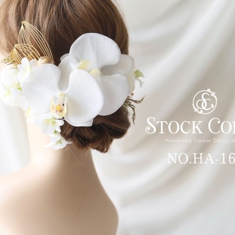 胡蝶蘭と水引飾りのヘッドドレス・ヘアアクセサリー(ホワイト)＊ウェディング 結婚式 成人式 白無垢 袴 和装小物 前撮り 卒業式 髪飾り 成人式髪飾り 卒業式髪飾り 和装髪飾り 白無垢髪飾り 袴髪飾り