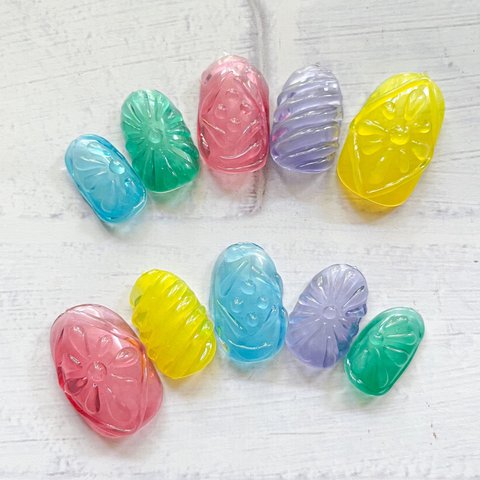 カラフルキャンディ🍬ドロップネイル