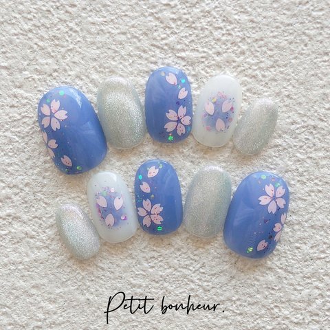 花びらホログラムの桜🌸nail