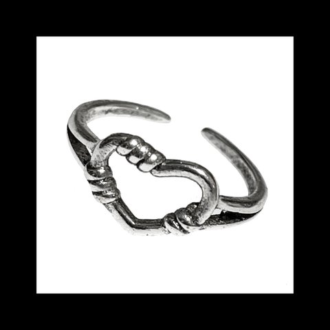 silver925【ringheart_rope RING】シルバー 病みかわいい ロック パンク ダーク ゴスロリ シルバー925 指輪 メンズ ユニセックス 