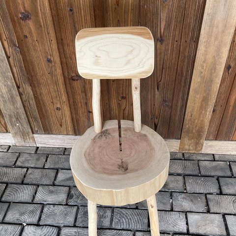 木の椅子　木の丸太椅子　吉野杉　※無塗装品　木製　スツール　和室　奈良の木