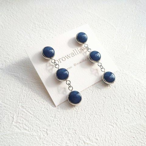 【ﾋﾟｱｽ/ｲﾔﾘﾝｸﾞ】marble / navy(silver)