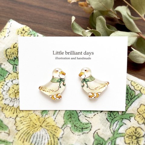 Duck earring｜アヒルさんのイヤリング・ピアス〔動物シリーズ〕 