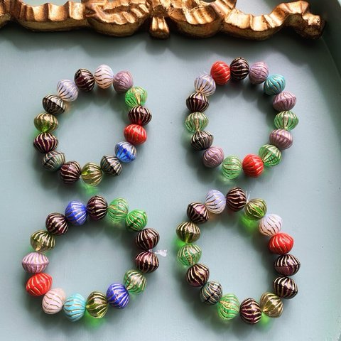 赤玉入り【1連15コセット】JIRI＊IVANA#czech beads#チェコビーズ　bicone12✖️10㍉ irregular mixassort 