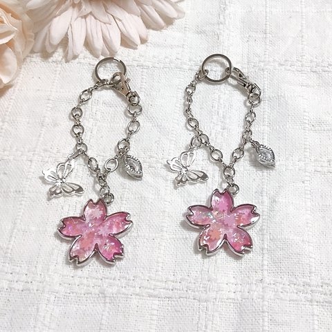 桜🌸と蝶のバッグチャーム