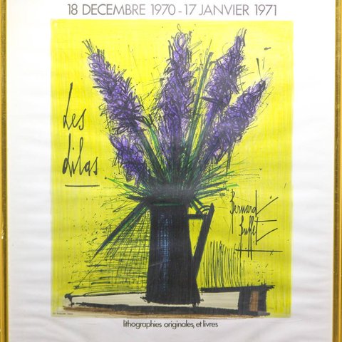 『Les Lilas』/ BERNARD BUFFET / リトグラフ / 額 / 石版画 / リラの花 / ライラック / ベルナール ビュッフェ