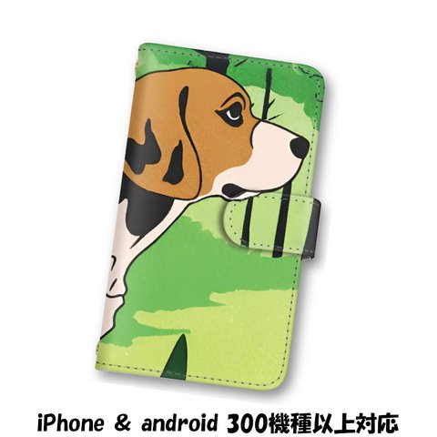 送料無料 スマホケース 手帳型ケース Android iPhone ケース 犬 いぬ スマホカバー