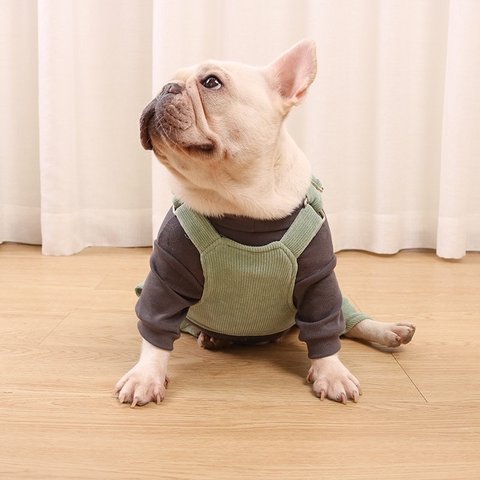 犬服　オーバーオール　コーデュロイ　フレンチブルドッグ　ボストンテリア　シュナウザー　パグ　トイプードル　柴犬　コーギー　ポメラニアン　