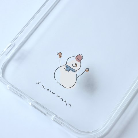 ゆきだるま　snowman/mplant　スマホケース　iPhoneケース　クリアケース　ソフトケース　シンプル