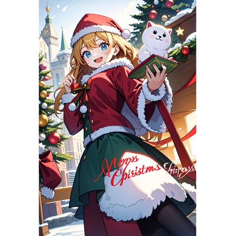 クリスマスカード　CHRISTMAS CARD　女性サンタクロース