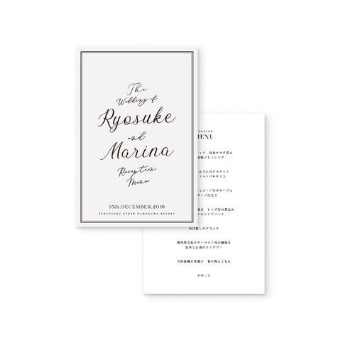 フード・ドリンクメニュー表［RISTRANTE］　 | 結婚式・ウェディングペーパーアイテム